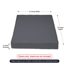 Covers & All Square Cushion Slipcover For Patio Couch Sofa Seats, Water, Tear & Uv Resistant Pu Coated Polyester Slipcover With Double Zippers (Pack Of 2) (16' L X 16' W X 4' Thick, Charcoal Gray)