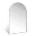 Minuover 24'' x 36'' Silver Arched Mirror, Arch Bathroom Vanity Mirror and Wall Decor Mirror, Modern Aluminum Alloy Metal Frame 