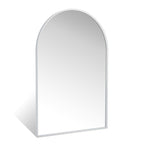 Minuover 24'' x 36'' Silver Arched Mirror, Arch Bathroom Vanity Mirror and Wall Decor Mirror, Modern Aluminum Alloy Metal Frame 