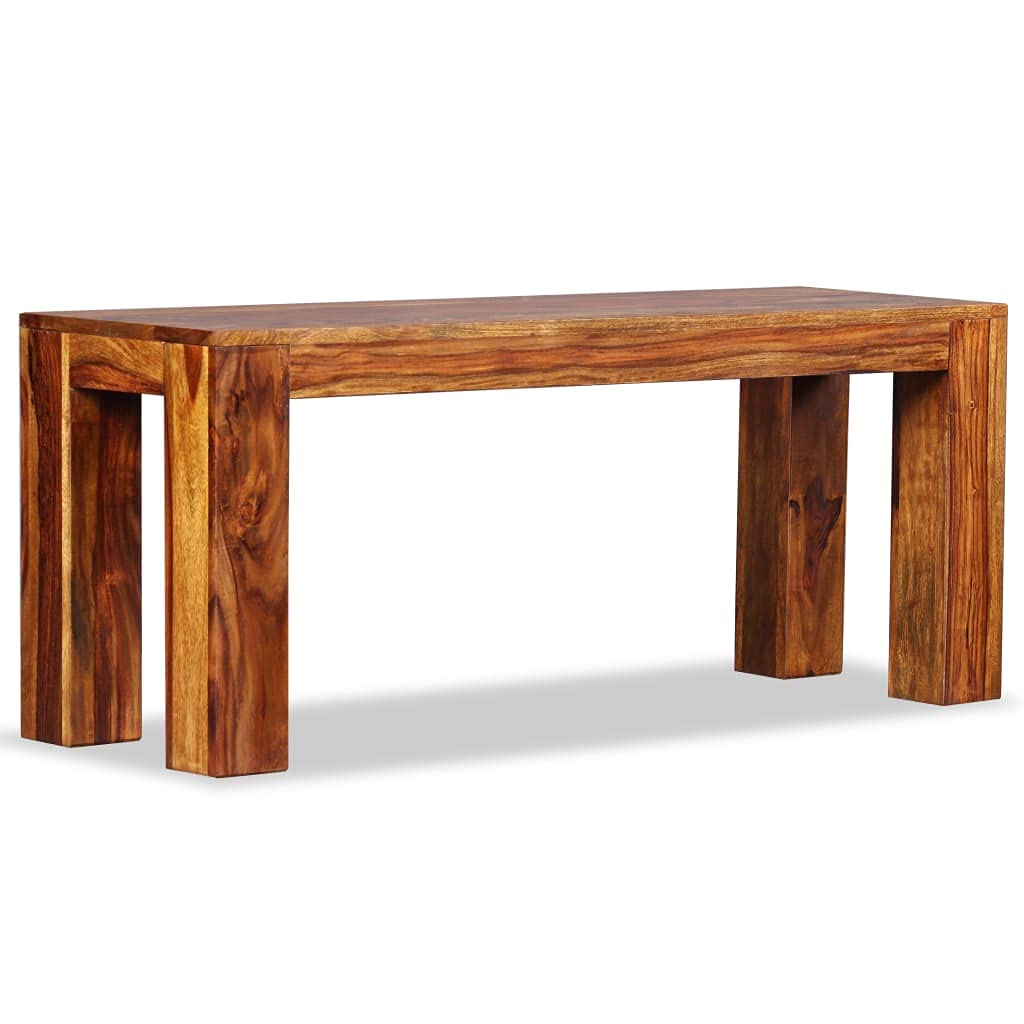 vidaXL Solid Sheesham Wood Bench with Sturdy Construction, Easy Assembly and Unique Wood Grains, Finished in Honey Brown - Home Décor Bench with Multi-Purpose Use