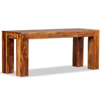 vidaXL Solid Sheesham Wood Bench with Sturdy Construction, Easy Assembly and Unique Wood Grains, Finished in Honey Brown - Home Décor Bench with Multi-Purpose Use