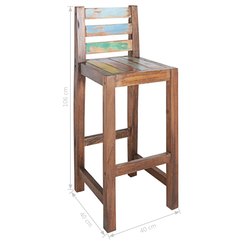 Solid Reclaimed Wood Bar Stools - Thumbnail 5