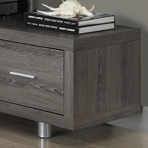 Monarch Specialties Tv Stand With 1 Drawer, 60&quot;W, Dark Taupe