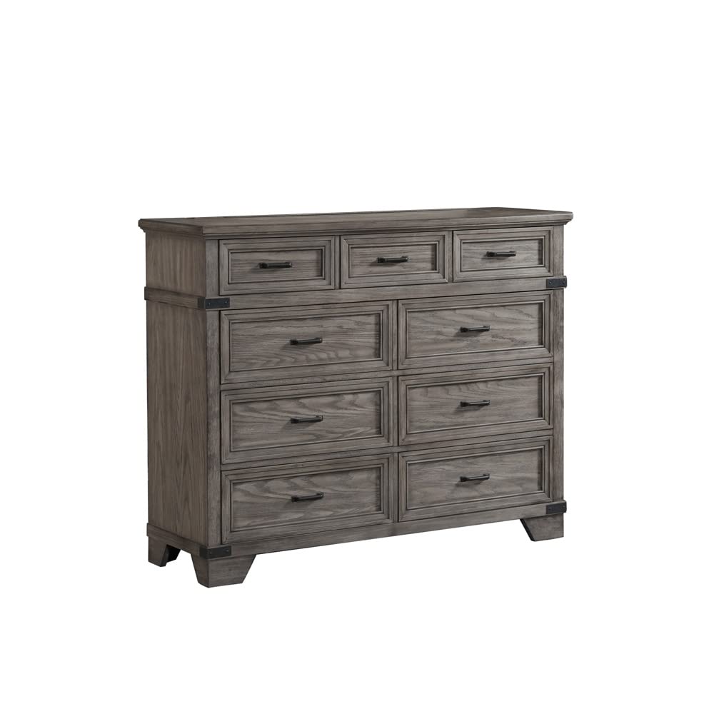 Intercon Forge Chesser 9 Drawers, Brushed Steel Dresser