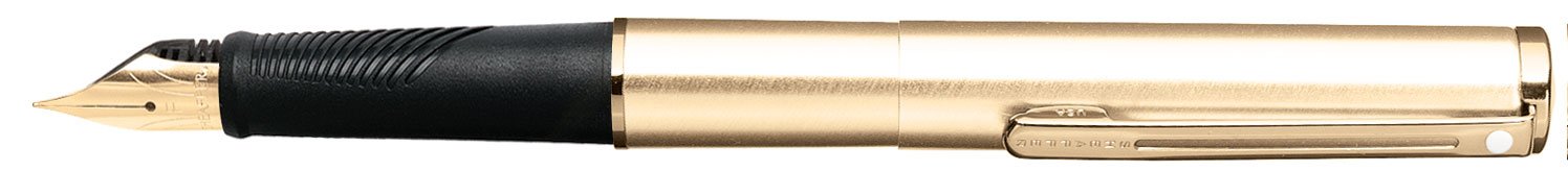 Sheaffer Agio Compact Fountain Pen Medium Nib With Cartridges, Angle Brushed 22K Gold Plate Finish With 22K Gold Plate Trim (Sh/
