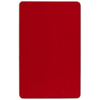 Flash Furniture Wren 24''W x 48''L Rectangular Red Thermal Laminate Activity Table - Height Adjustable Short Legs