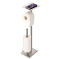 Sfemn Toilet Paper Holder with Tray at The Top, Heavy-Weighted Stainless Steel Base No Wobbly, Freestanding Toilet Paper Rolls S