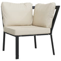 vidaXL Patio Chair with Padded Sand Cushions - Durable Steel Frame Seating for Garden, Terrace, or Outdoor Lounge Set