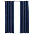 vidaXL Navy Blue Blackout Curtains (54"x63") - Polyester Fabric Window Drapery with Elegant Design - Light Control Privacy - Machine Washable - Set of 2