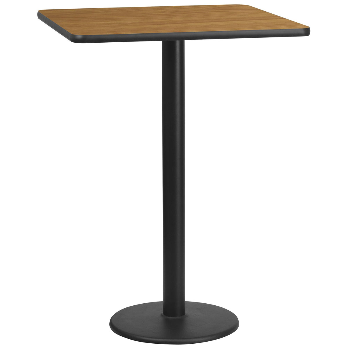 Flash Furniture Stiles 30'' Square Natural Laminate Table Top With 18'' Round Bar Height Table Base