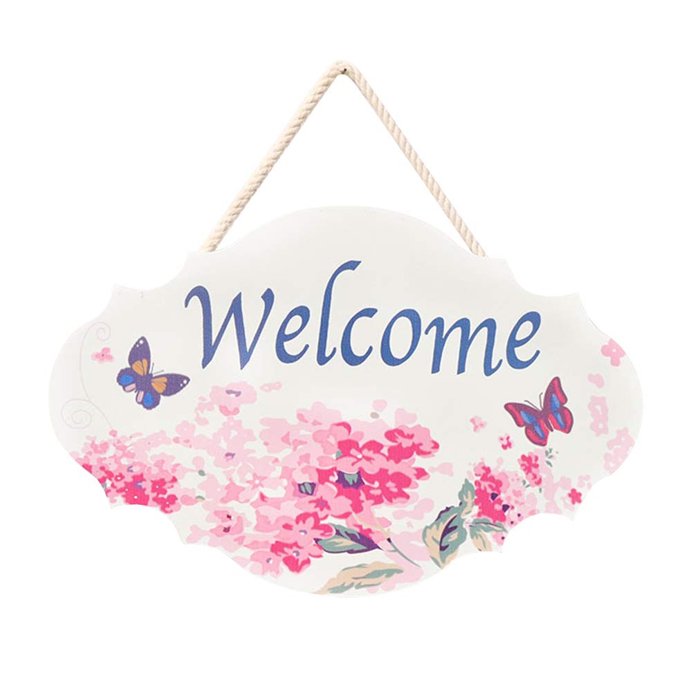 KODORIA Welcome Wooden Hanging Sign Wooden Plaque Bar Cafe Shop Store Door Decor Plaque Welcome Hanging Sign Board