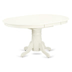 East West Furniture Avno7-Lwh-W Avon 7 Piece Set Consist Of An Oval Dining Table With Butterfly Leaf And 6 Kitchen Chairs, 42X60 Inch, Linen White