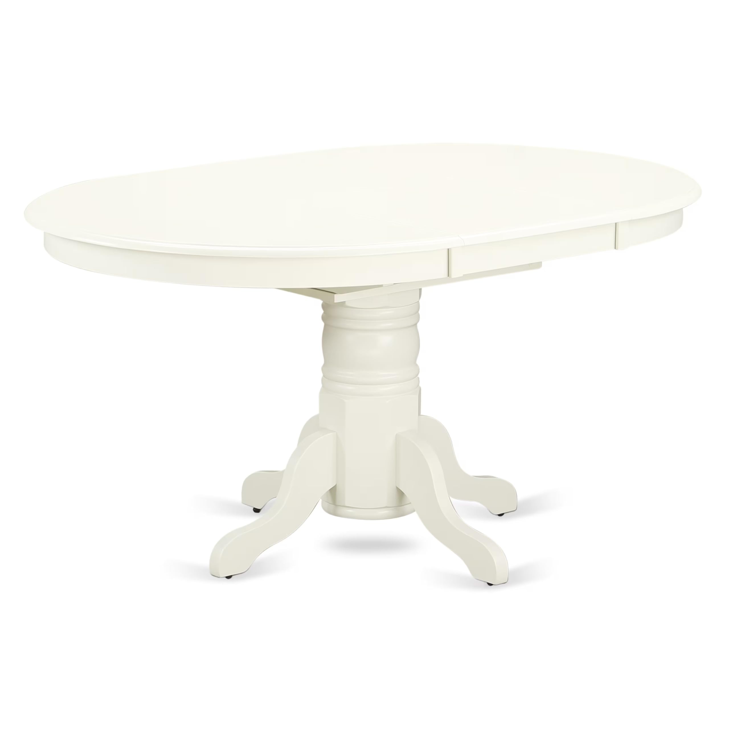 East West Furniture AVGR5-LWH-W 5 Piece Dinette Set for 4 Includes an Oval Dining Room Table with Butterfly Leaf and 4 Kitchen Dining Chairs, 42x60 Inch, Linen White