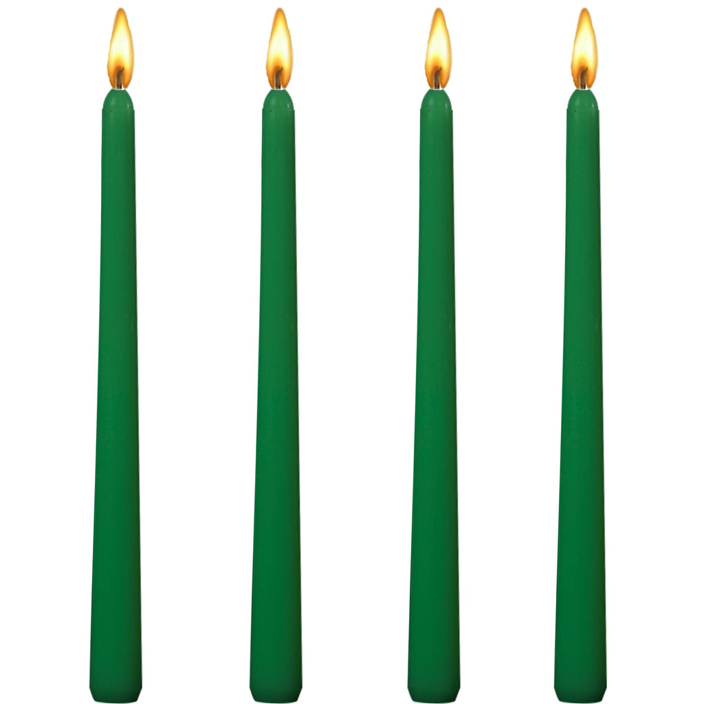 10 inch Green Taper Candles-Set of 4 Tapered Candle, Tall Candlesticks, Home Dinner Candle, Party, Wedding, Halloween, Christmas