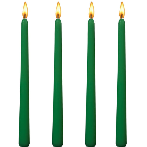 10 inch Green Taper Candles-Set of 4 Tapered Candle, Tall Candlesticks, Home Dinner Candle, Party, Wedding, Halloween, Christmas