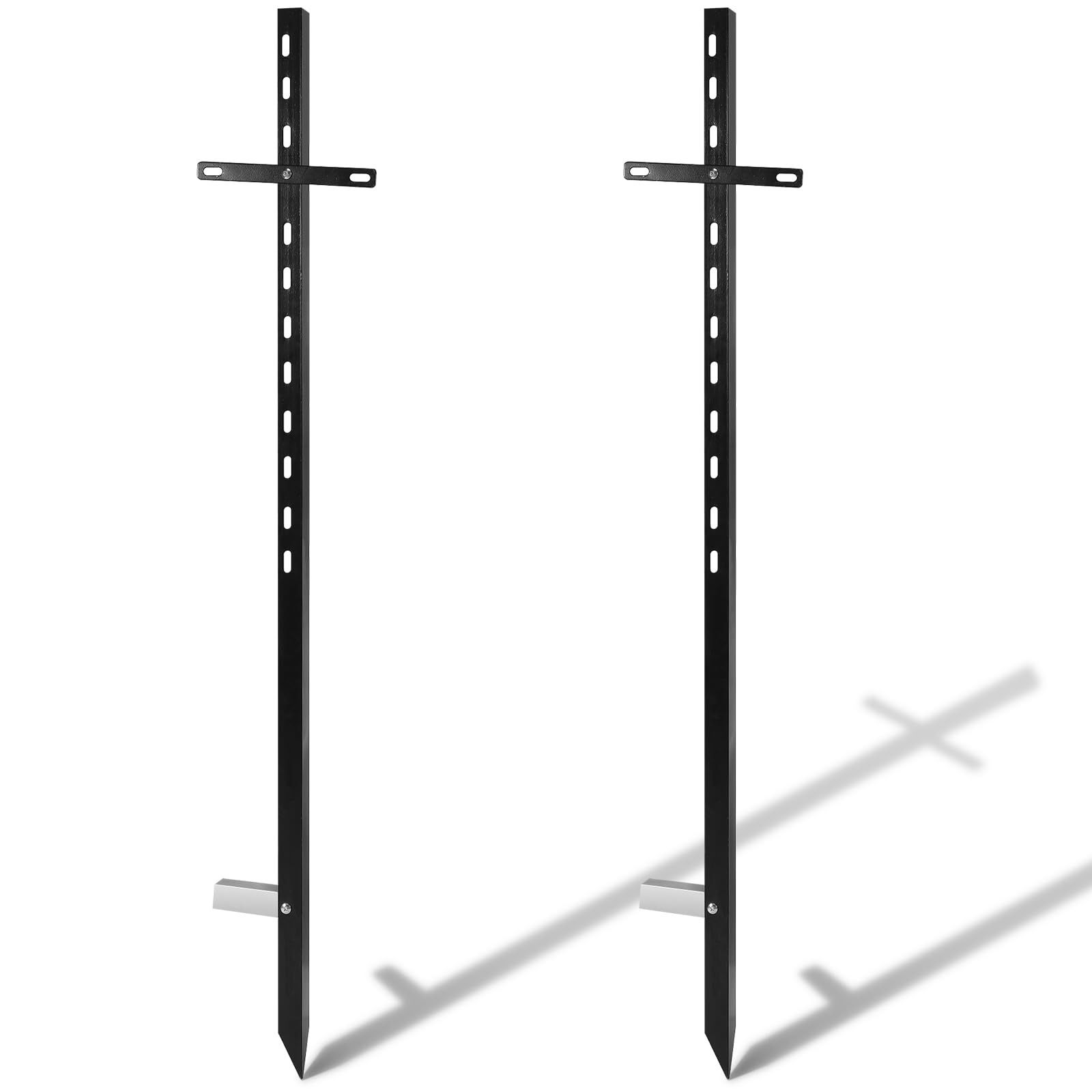 Gisafai 2 Pcs 46 Inches Yard Sign Stakes Heavy Duty Metal Stake Yard Sign Holder For Outdoor Lawn Yard Bar Parking Garage Event