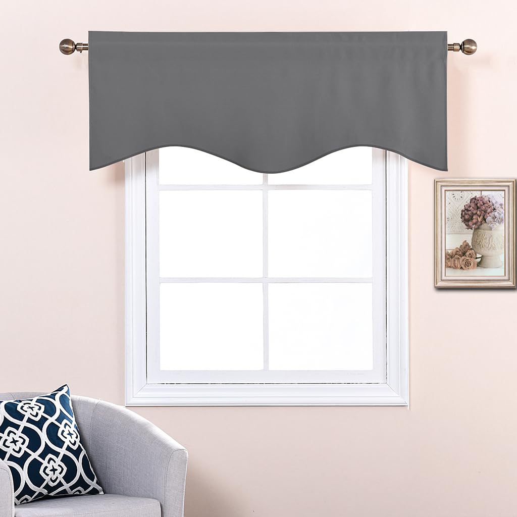 Nicetown 6 Panels Kitchen Valances For Windows Living Room Bedroom Decor, Smal Valances Rod Pocket Farmhouse Country Rustic Bath