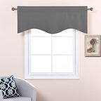Nicetown 6 Panels Kitchen Valances For Windows Living Room Bedroom Decor, Smal Valances Rod Pocket Farmhouse Country Rustic Bath