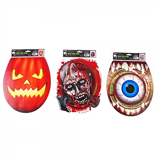 FLOMO Halloween Toilet Seat Cover (3 Pack) - 13 x 11.2 Novelty Gift Home Decor for Halloween