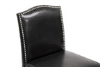 Baxton Studio Libra Black Modern Bar Stool with Nail Head Trim