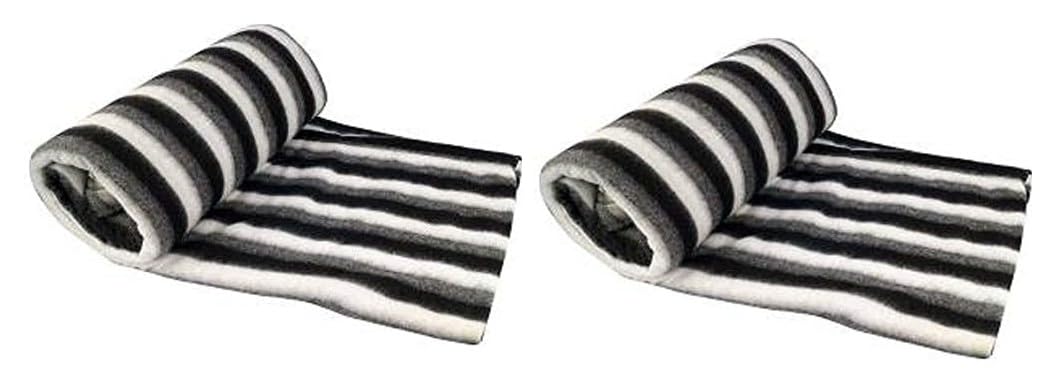 Wavva Polyester & Polyester Blend 500 TC Blanket (Single_Black and White) Pack of 2