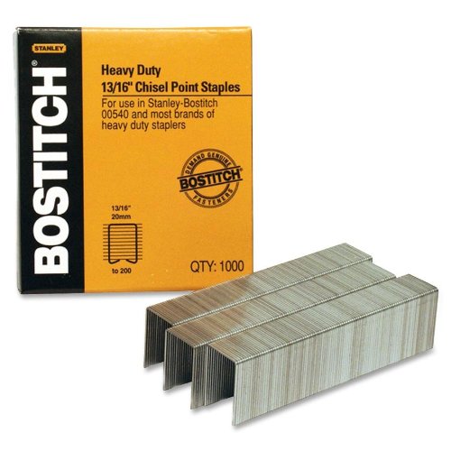 Stanley Bostitch : Heavy-Duty Staples, Use In 00540, 1/2'W, 13/16' L -:- Sold As 2 Packs Of - 1000 - / - Total Of 2000 Each
