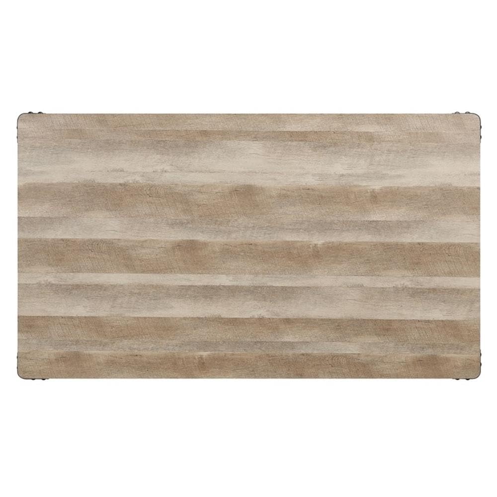 Acme Edina Rectangular Wood Top Dining Table in Oak and Sandy Black