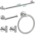 MGahyi 5 Pieces Bathroom Accessories Set, Stainless Bathroom Hardware Set, Extendable Towel Racks for Bathroom(12.8-24.8inch), R