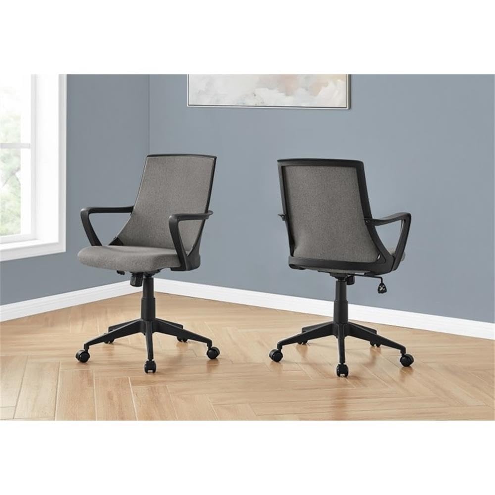 Monarch Specialties I 7297 Office Chair, Adjustable Height, Swivel, Ergonomic, Armrests, Computer Desk, Work, Metal, Mesh, Black, Grey, Contemporary, Modern