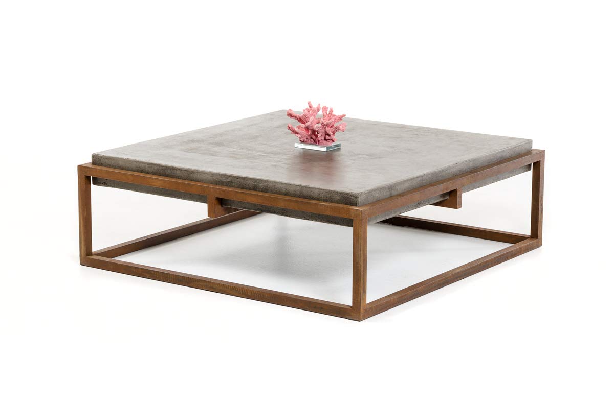 HomeRoots Concrete, Metal Modern Concrete Coffee Table