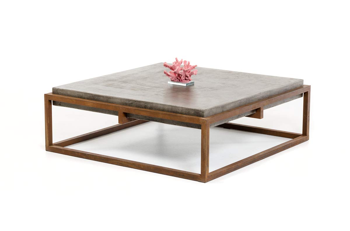 HomeRoots Concrete, Metal Modern Concrete Coffee Table