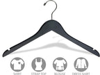 The Great American Hanger Company The American Company Wood, Box Of 25 Space Saving 17 Inch Flat W/Chrome Swivel Hook & Notches