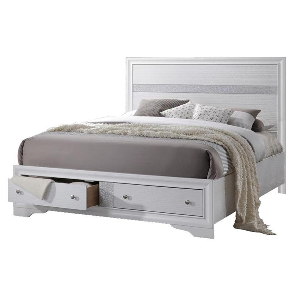 Best Quality Furniture Catherine Eastern King Bed Only Only, White