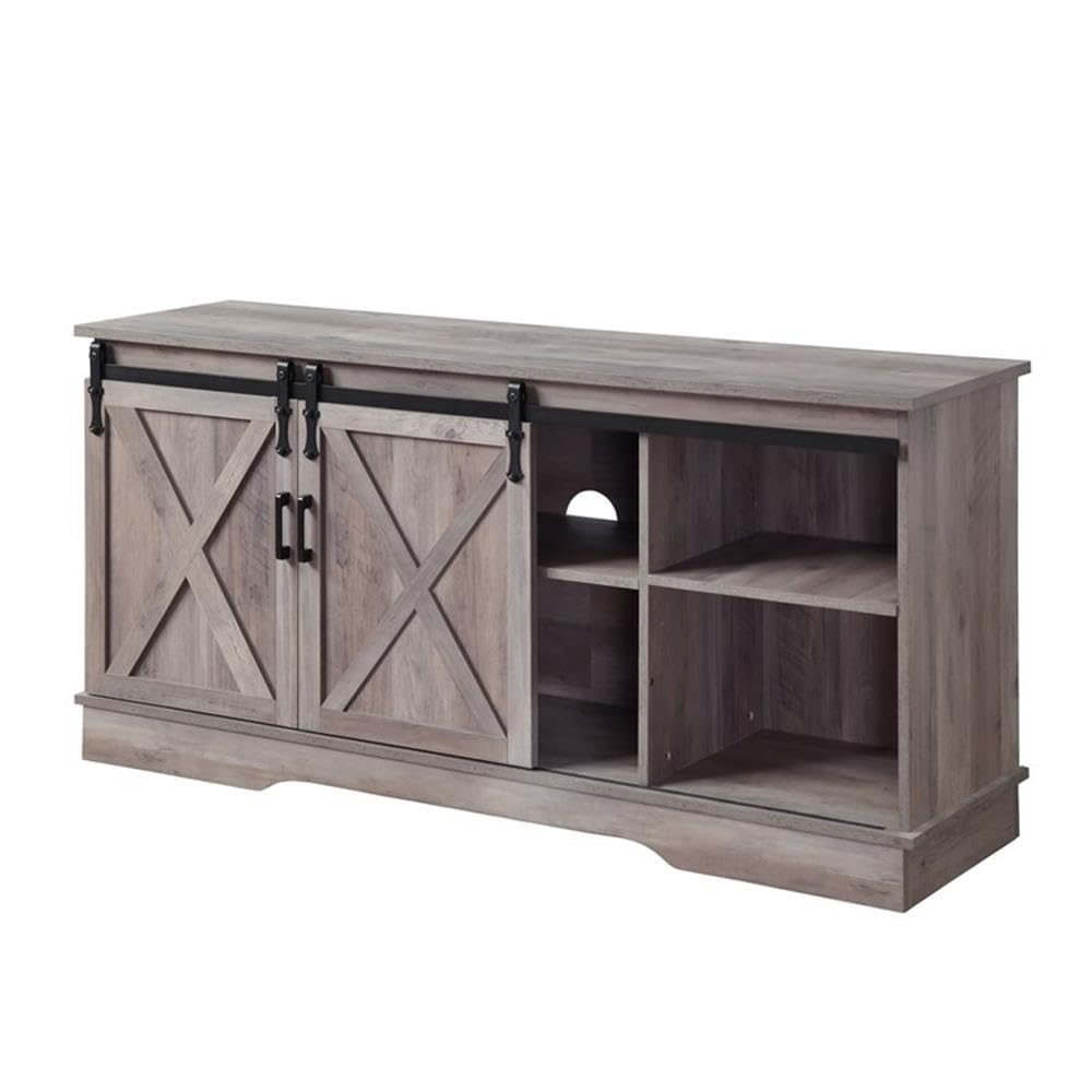 Acme Bennet 2-Door Wooden TV Stand with Shelf in Gray