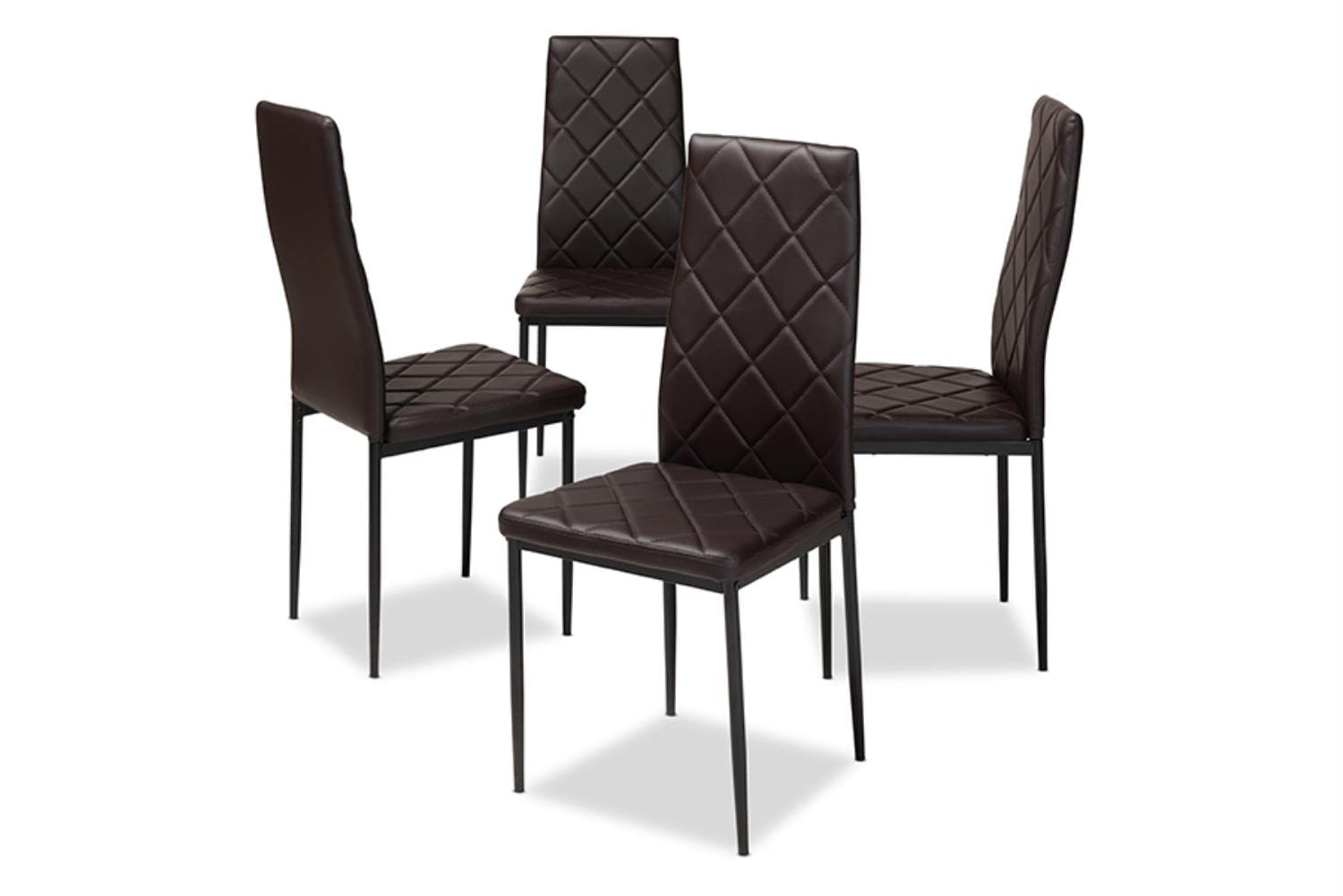 Baxton Studio Grid Tufted Design Dining Chair - Thumbnail 3