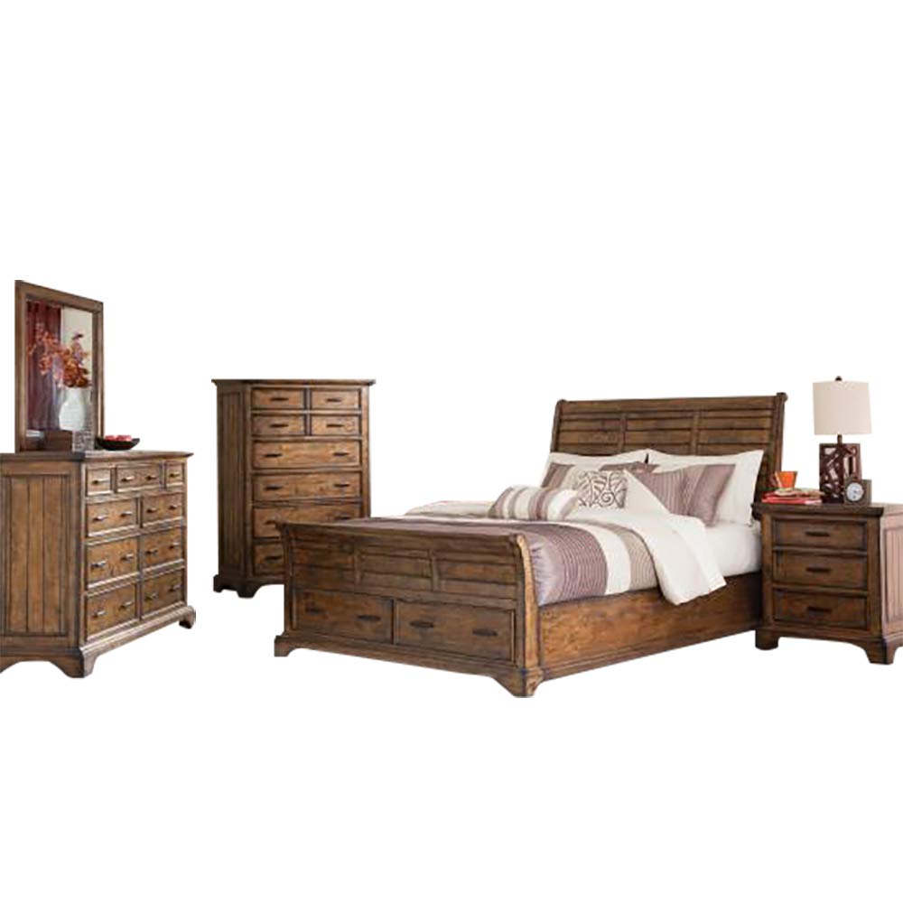 Coaster Elk Grove Eastern King Bed 5-Piece Set, Vintage Bourbon