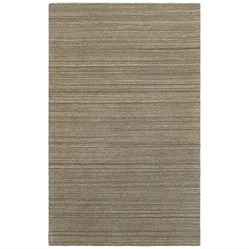 HomeRoots Wool 5'x8' Two-Toned Brown and Beige Indoor Area Rug