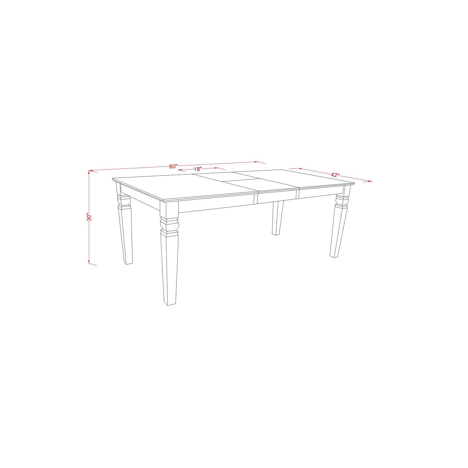 East West Furniture WEGR7-BLK-W 7 Piece Dining Table Set Consist of a Rectangle Dining Room Table with Butterfly Leaf and 6 Wooden Seat Chairs, 42x60 Inch, Black
