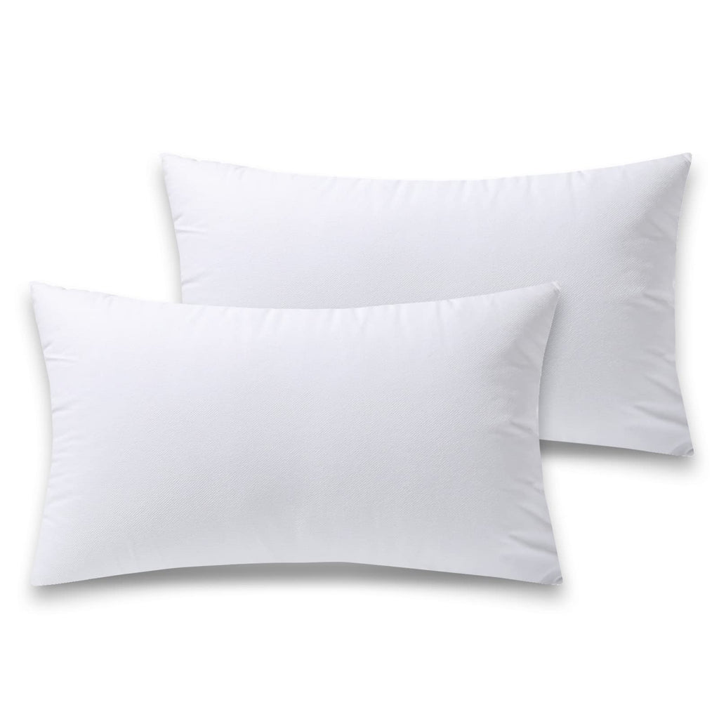 Phantoscope Pillow Inserts, 100% Virgin Fiber Hypoallergenic Polyester Throw Pillow Inserts, Square Pillows For Couch, Sofa, Bed, 12X20 Inch (Pack Of 2)
