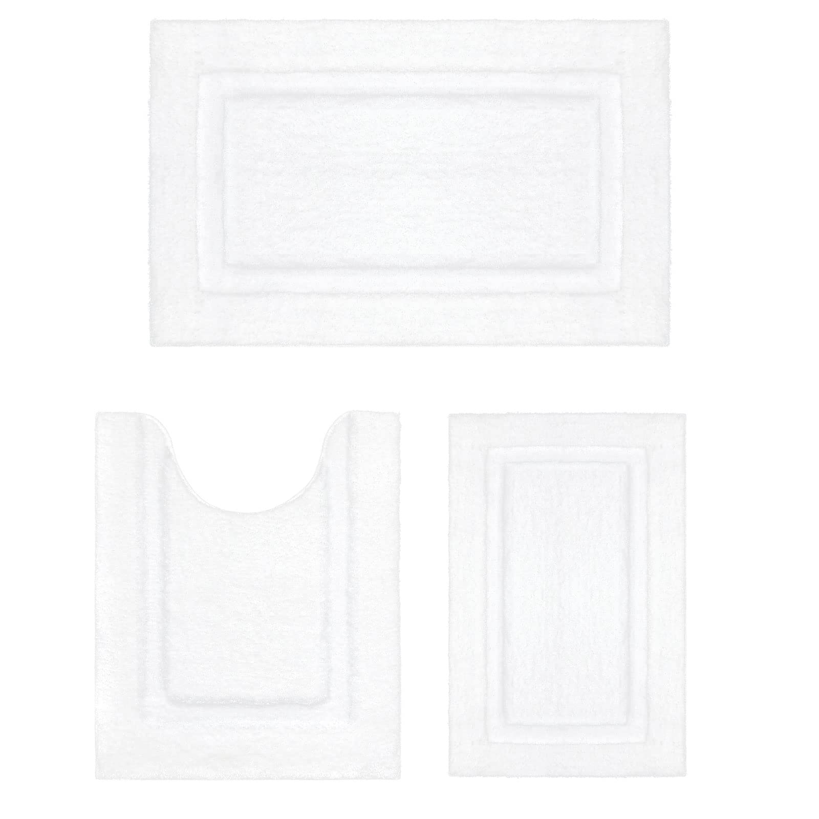 Shacos Bathroom Rugs Set Of 3 Soft Bath Mats With U Shape Toilet Rugs Absorbent Non Slip Washable Microfiber Bath Rugs Bathroom