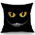 Ssoiu Black Cat In Darkness Pillow Covers, Funny Cat Presents Decor, Glowing Eyes And A Sinister Smile Cotton Linen Pillow Case