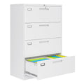 AFAIF 4 Drawer File Cabinets for Home Office, Metal Filing Cabinet with Lock, White Locking File Caninet Four Drawer, Office Sto