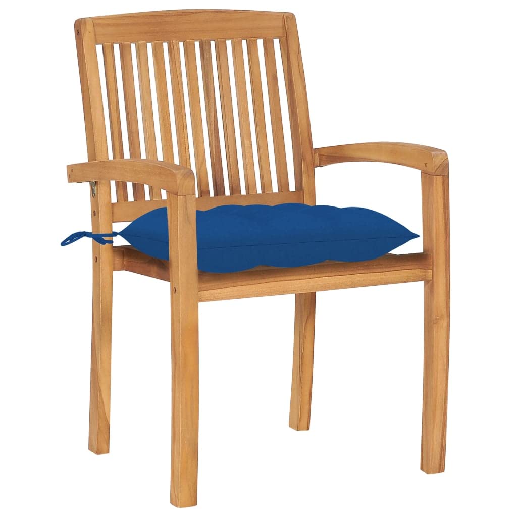 vidaXL Solid Teak Wood Patio Chairs - Thumbnail 4
