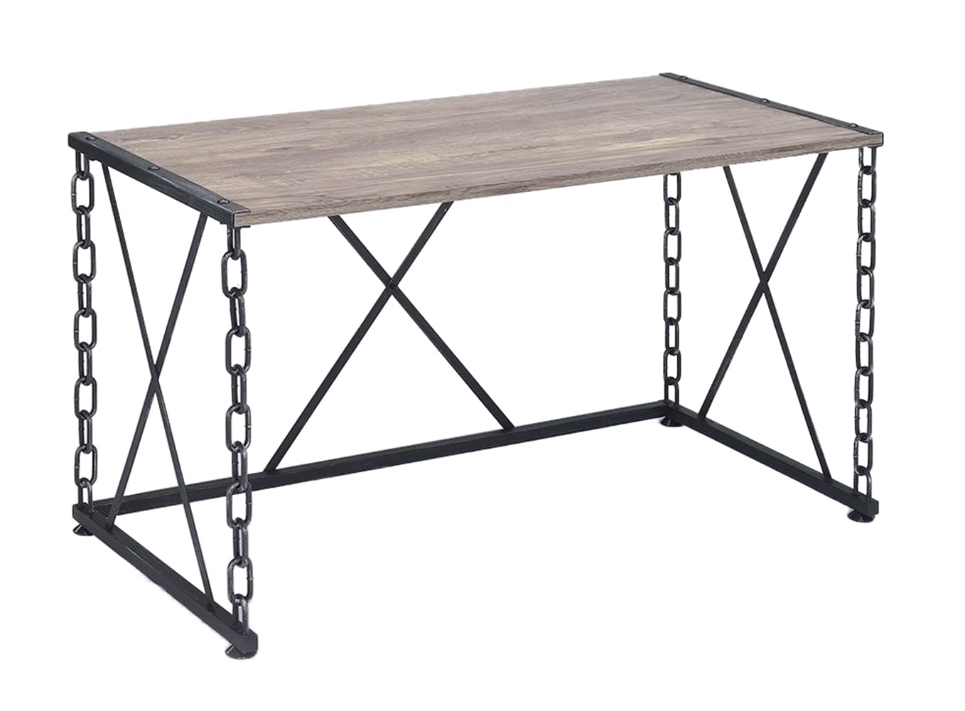 Acme Jodie Console Table in Rustic Oak & Black Finish