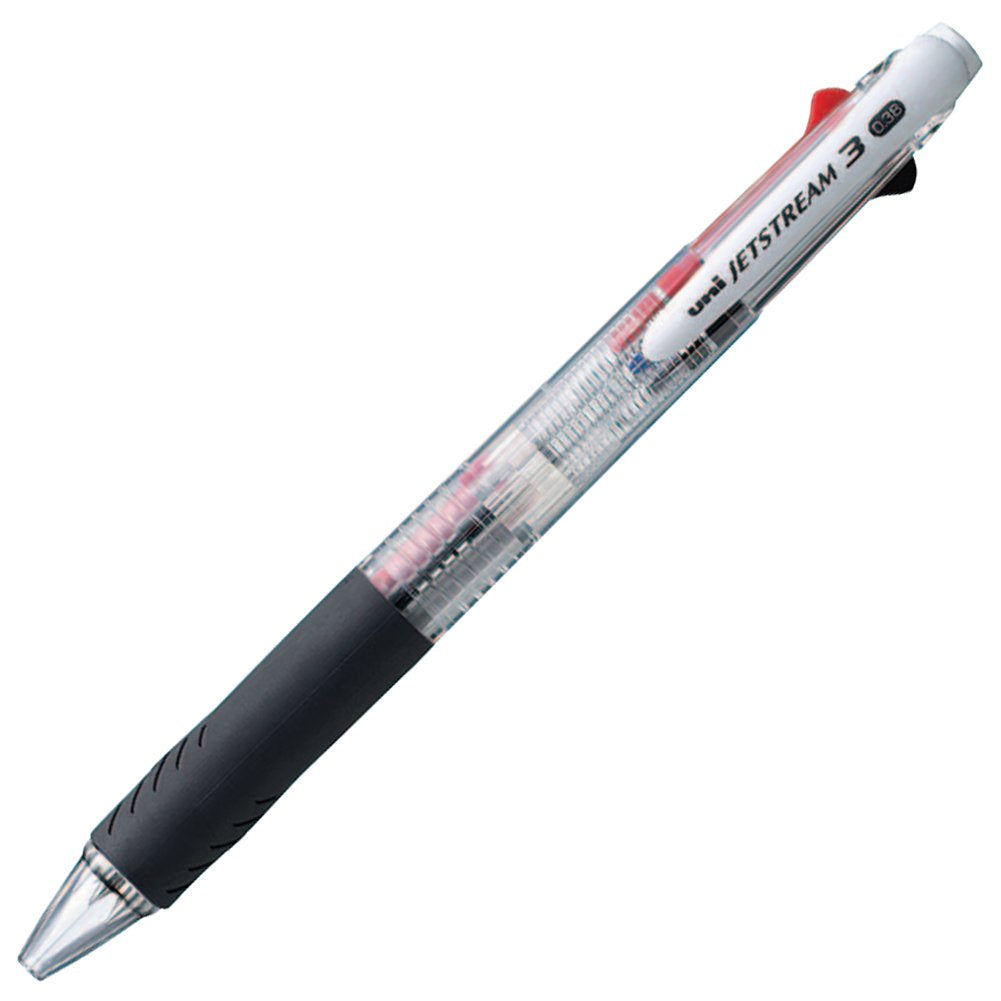 Uni Ballpoint Pen Jetstream 3 Color Black, Red, Blue Ink 0.38Mm, Transparent (Sxe340038.T)