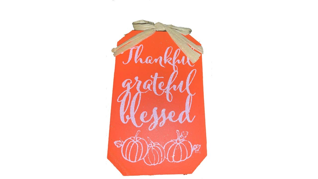 all Holiday Fall Harvest Thanksgiving indoor home Miniature Wooden Decorative decoration Decor Sign ''Thankful Grateful Blessed'