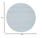 Safavieh Courtyard Collection 5'3' Round Blue/Navy Cy8235 Indoor/ Outside Waterproof Easy Cleansingpatio Backyard Mudroom Area Mat