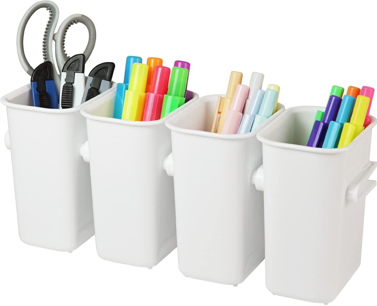 Carrotez Interlocking Pen Holders, Pen Cups For Desk Organization, Versatile Organizer Cups For Desk, Kitchen, Vanity, Bathroom,