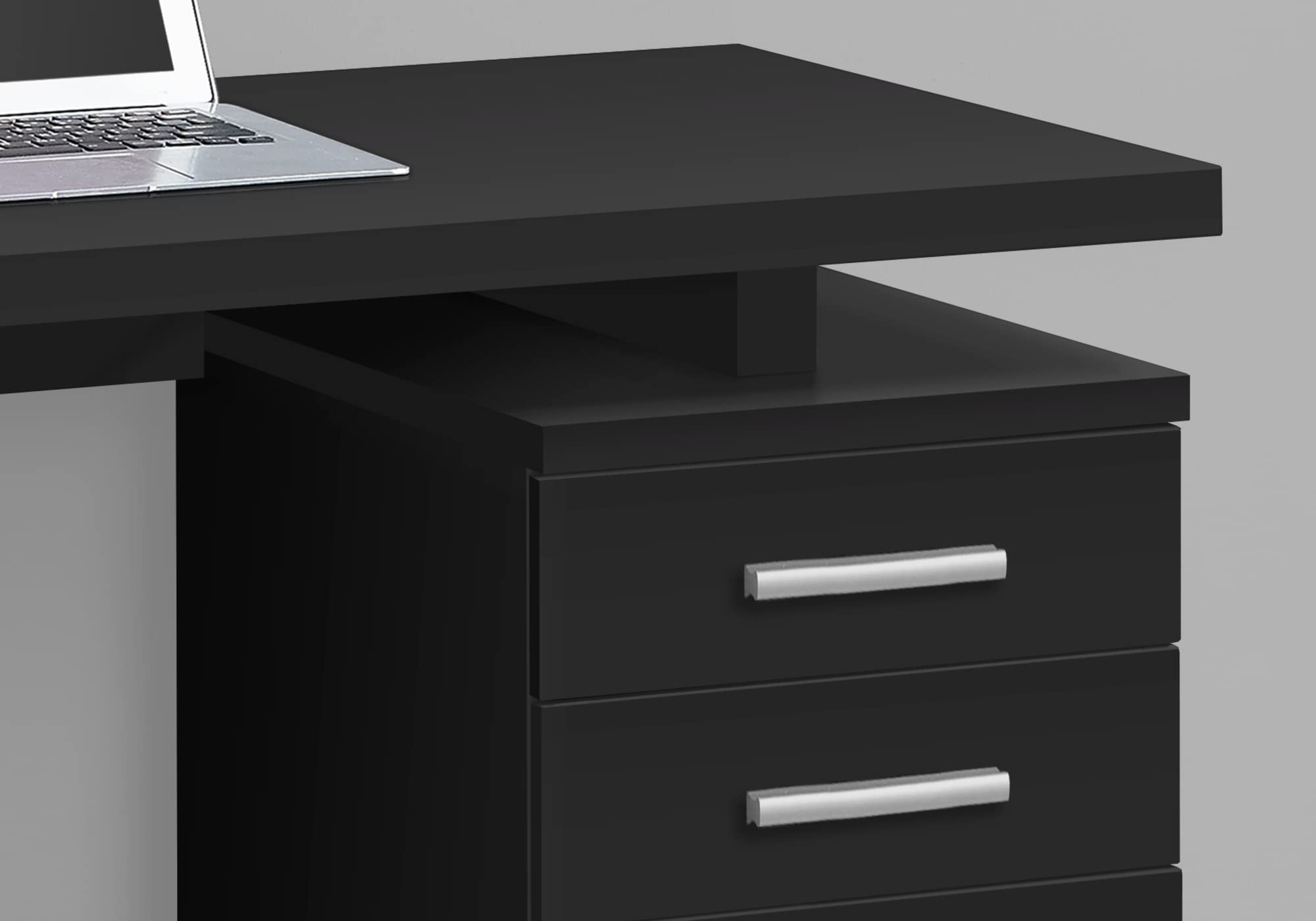 Monarch Specialties I 7691 Computer Desk, Home Office, Laptop, Left, Right Set-up, Storage Drawers, 48' L, Work, Laminate, Black, Contemporary, Modern