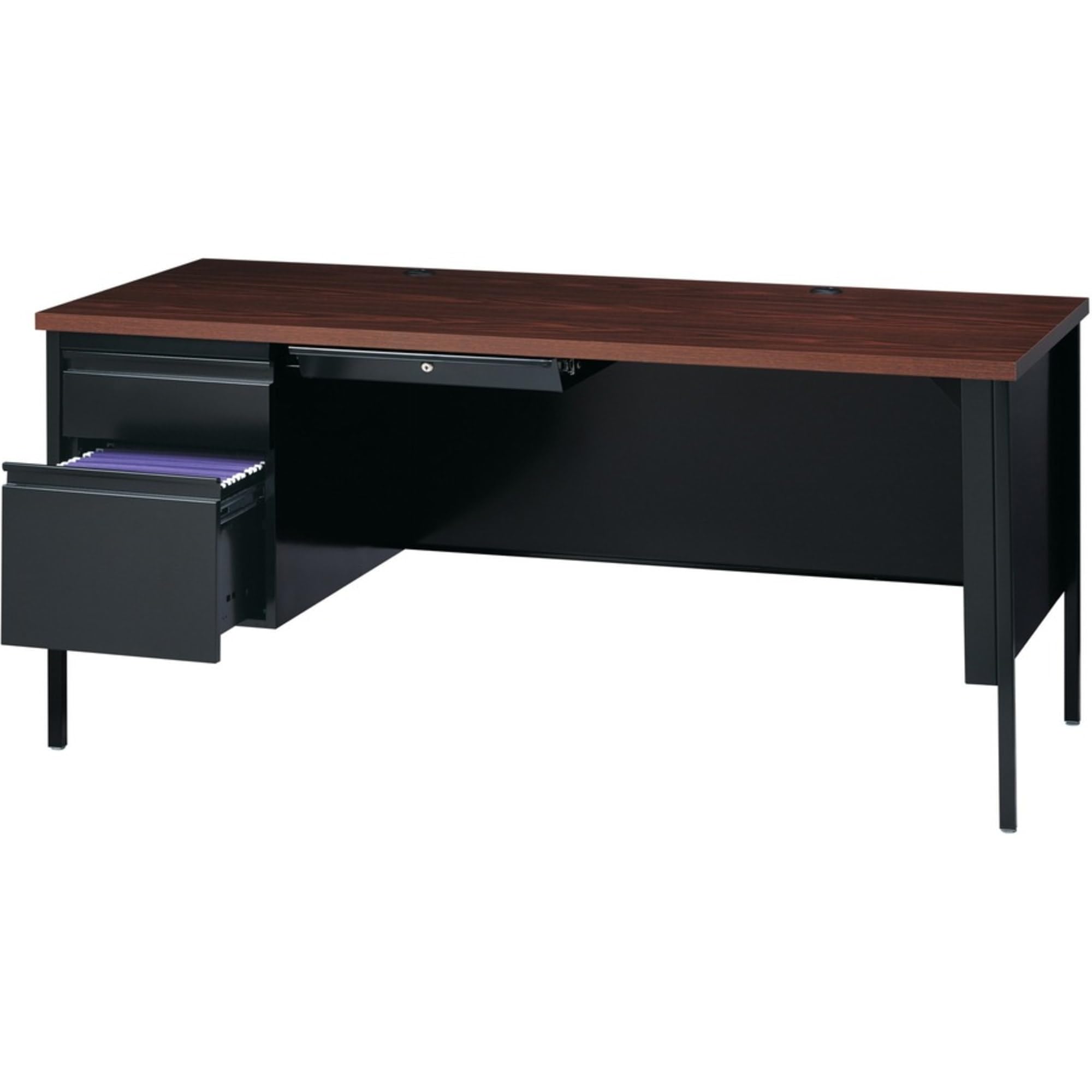 Lorell Single Left Pedestal Desk - Thumbnail 2